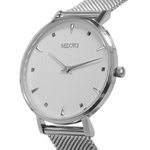 HOPE collection Minimalist dial elegant leather strap ladies watch-Silver / HO-12403, , large