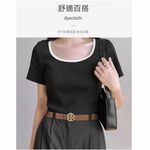【A&R】十字風格雙面2色用真皮皮帶 橘色+黑色, , large