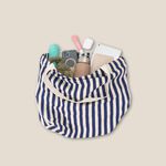 【TAYLORS】Korean style summer striped canvas tote bag, , large