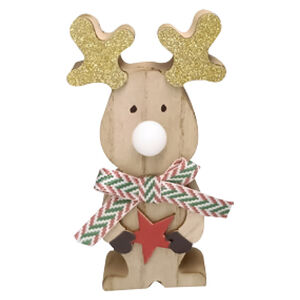 LED原木麋鹿擺飾(內附電池)-款式隨機出貨