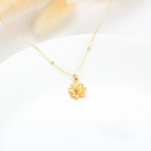 【Angel & Me】荷花 蓮花 Lotus s925 純銀厚鍍24k純金 項鍊 生日 情人節 禮物