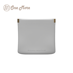 Textured leather storage bag gray