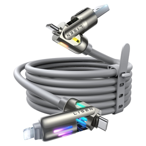 【Lisen】(240W) L110 4-in-1 FAST CHARGING DATA CABLE 100cm(Gray)