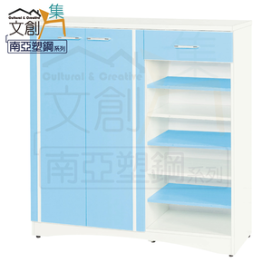 【文創集】羅斯 環保3.6尺南亞塑鋼二門單抽鞋櫃(客約商品)