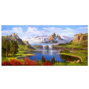 【御畫房】金山聚寶 國家一級畫師手繪油畫60×120cm(VF-116)