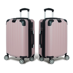 【Alldma鷗德馬】25吋熱銷款拉鏈行李箱Z2S-藕粉色(贈保護套C2+B2棋盤束帶+多功能海關鎖), , large