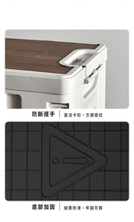 【Y HOUSE】平蓋可折疊收納箱 收納箱 可折疊 戶外露營 車載收納 露營野餐-黑色+萬象輪支架, , large