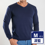 【G+居家】束口刷毛暖暖衣_V領_男款(保暖衣/機能上衣/內搭衣/素色長袖上衣/秋冬男上衣/彈性厚上衣), , large