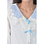 (L) 假兩件白色長袖上衣二手衣, , large