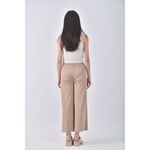 (M) 高腰質感鬆緊腰杏色長褲二手衣, , large