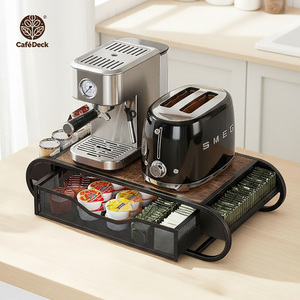 CafeDeck|咖啡機架 咖啡用品茶包抽屜置物架 鐵木款 抽屜分類 桌面收納架  膠囊咖啡架,  CafeDeck|咖啡機架 咖啡用品茶包抽屜置物架 鐵木款 抽屜分類 桌面收納架  膠囊咖啡架