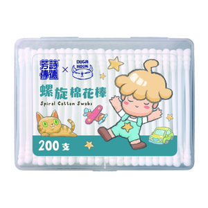 [寶富華]芳詩傳德塑軸螺旋棉花棒200支(盒裝)
