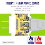 SUPER&CELL 3 plug 3 turn 2 small wall plug SNB642, , large