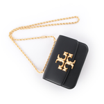 TORY BURCH Eleanor 大標誌翻蓋小款二用包/黑色, , large