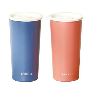 BRICKELL琺瑯隨行杯（兩入組）珊瑚粉+星辰藍