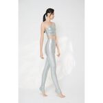 YOGA FLOW Skylar Bra - 單肩交叉鏤空短版上衣 - 亮銀 Silver Lustre, , large