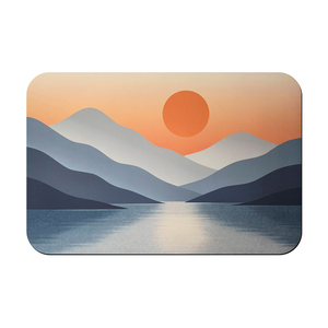 【Monster】 Soft Diatomaceous Earth Absorbent Mat – Minimalist Mountain Series (60x40cm) – Twilight Whisper