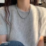 【Gulicc】古莉可 項鍊 最愛經典珍珠項鍊麻灰色, , large