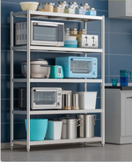 【誠宜居家】100x45x158公分 升級款加粗加厚(五層不鏽鋼置物架)-加強底部橫梁 收納架 不鏽鋼置物架 不銹鋼置物架 廚房不銹鋼置物架 置物架 家電架 廚房架 架子, , large