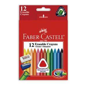 【Faber-Castell】輝柏 三角擦擦蠟筆12色 / 盒 122612