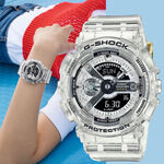 CASIO 卡西歐 G-SHOCK 40周年透明限量版透視機芯手錶 GMA-S114RX-7A, , large