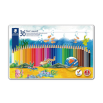 【STAEDTLER 施德樓】德國 ABS水性色鉛筆 鐵盒 36色 /盒 MS14410M36, , large