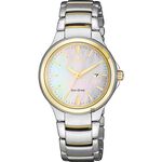 CITIZEN 星辰 限量光動能浪漫女錶-珍珠貝x金圈/29mm EW2524-55N, , large