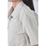 (F) 【粿粿私服】lin修身短版灰綠色短袖上衣二手衣, , large