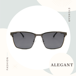 時尚經典鈦槍感眉型寶麗來偏光墨鏡/UV400方框太陽眼鏡〔ALEGANT〕, , large