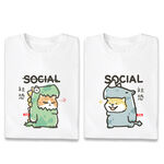 JZ TEE Social Anxiety Cat & Shiba Inu Graphic Tee, , large