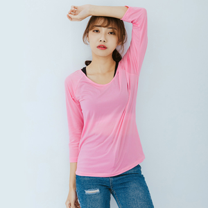 【NEONER】Ultra-Light Cooling 3/4 Sleeve Top – White (Slim Fit, Stretchy)