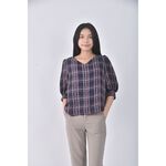 (S) earth music ecology格紋藍色長袖上衣二手衣, , large