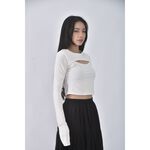 (S) 【安于晴Charlene私服】vptianch質感假兩件白色長袖上衣二手衣, , large