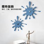 【上手家居】波洛克造型掛鐘 潑彩藍(靜音時鐘/壁鐘/靜音掛鐘/壁掛時鐘/客廳時鐘), , large