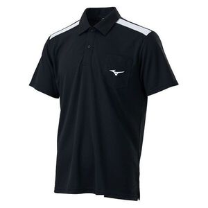 Mizuno POLO 男 短袖 POLO衫 運動 休閒 抗紫外線 透氣 吸汗 速乾 黑 [32TAB01509]