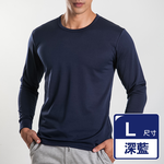 【G+居家】束口刷毛暖暖衣_圓領_男款(保暖衣/機能上衣/內搭衣/素色長袖上衣/秋冬男上衣/彈性厚上衣), , large