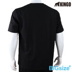 KINGO-大尺碼-男款 圓領T恤-黑-513119, , large