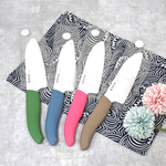 【KYOCERA京瓷】日本京瓷 經典莫蘭迪色系 抗菌多功能精密陶瓷刀 料理刀 廚房三德刀(14cm)-咖啡, , large