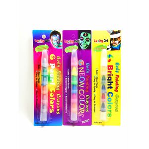 蜡藝 6色多節人體彩繪筆蜡藝 6色多節人體彩繪筆-螢光色,  蜡藝 6色多節人體彩繪筆蜡藝 6色多節人體彩繪筆-螢光色