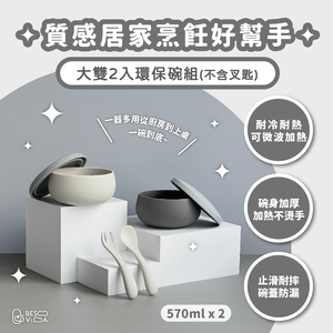 [芝欣]大雙二入組_環保碗盤/便當盒/泡麵碗/耐高溫/耐酸鹼/微波/冷凍