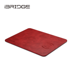 iBRIDGE 10W+Apple 7.5W Fast Charge Qi Wireless Charging Leather Mouse Pad - Red, , large