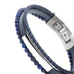 【快速出貨】法國 ROCHET Yale系列 青金石 皮革男士手環 HB6612, , large
