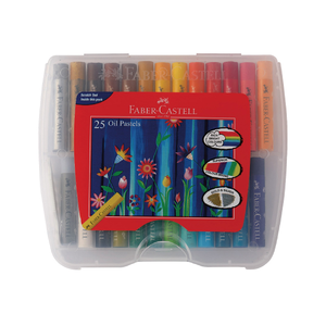 【Faber-Castell】輝柏  25色粗芯精裝油性粉彩條 / 盒 124025