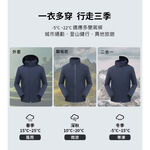 探拓戶外TECTOP 9245079全防水衝鋒衣 防風防雨保暖三合一 兩件式外套, , large