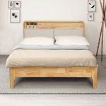 【Homelike】喜家居雙人加大6尺LED觸控燈實木床架組(附床板)(2336), , large