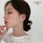 【Gulicc】古莉可 耳環 滴釉格子愛心耳釘, , large