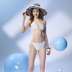 莫妮娜 台灣製 二件式比基尼泳裝 年度限量款 固定式罩杯 純白色, , large