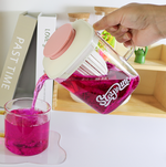 Pink 850ml Square Glass Teapot with Independent Infuser , , large