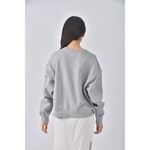 (XL) latte韓牌質感圓領灰色長袖上衣二手衣, , large