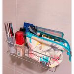 [熊好貼國際]中型多功能置物架(304不鏽鋼)洗衣粉架 洗衣精 無痕掛勾  凹凸 紋路光滑牆面皆可貼(選超黏)掛鉤, , large